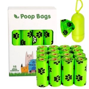 POOP BAGS WITH DISPENSER 16 ROLLS